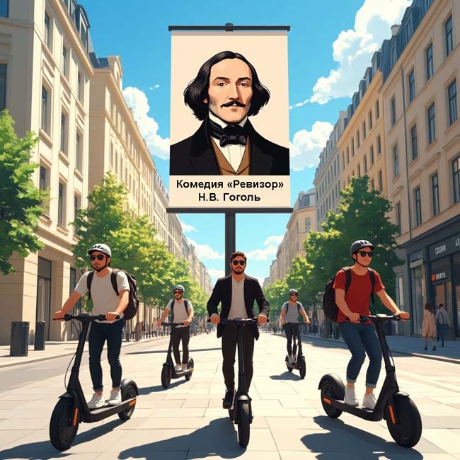 "И в ту же минуту по улицам курьеры, курьеры, курьеры... можете представить себе, тридцать пять тысяч одних курьеров!" Н.В. Гоголь. Ревизор