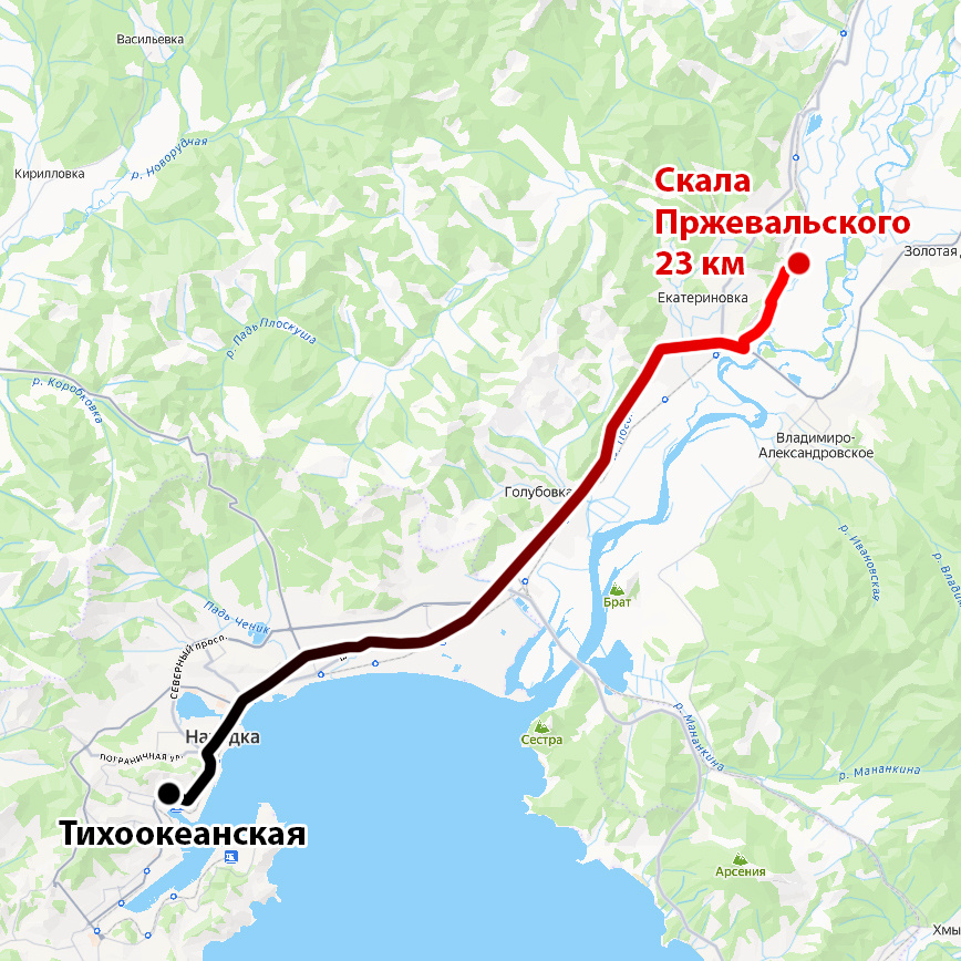 Маршрут до скалы Пржевальского