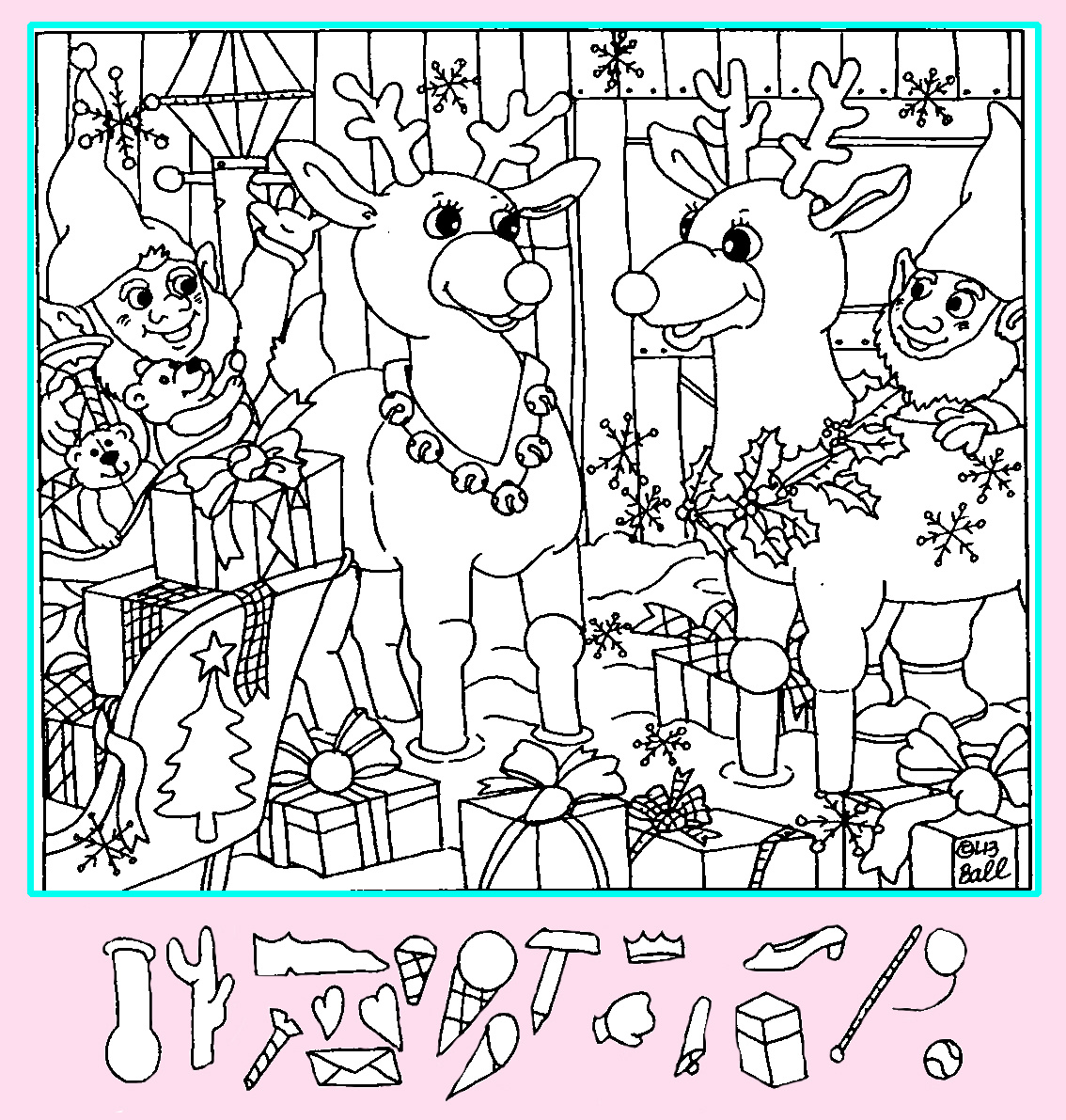 Тест на внимательность: найди письмо, туфлю, колокольчик и другие предметы на картинке. Картинка подготовлена автором