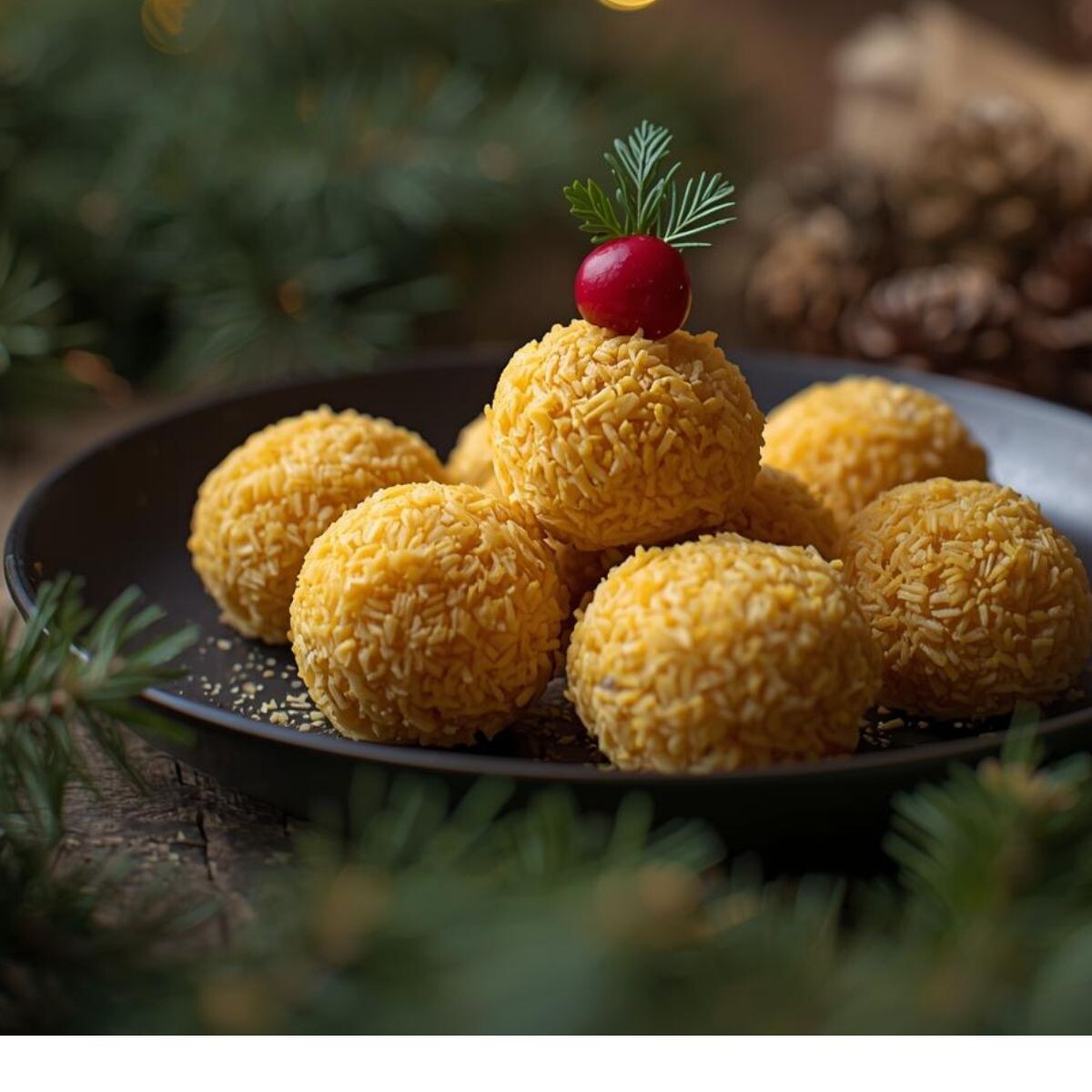 Канапе елочные шарики