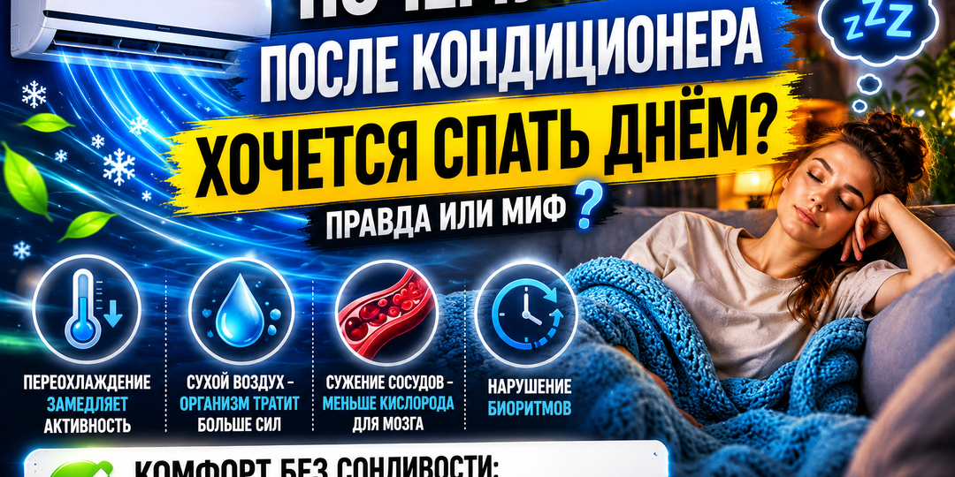 Почему после кондиционера хочется спать днём