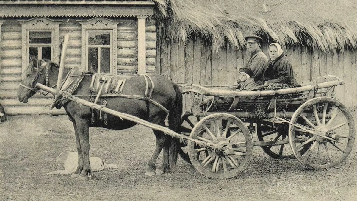 Крестьяне на телеге, XIX век.