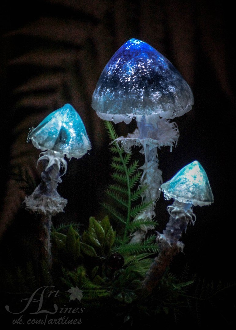 Светильники-грибы
Фото со страницы мастерской ArtLines ВКонтакте