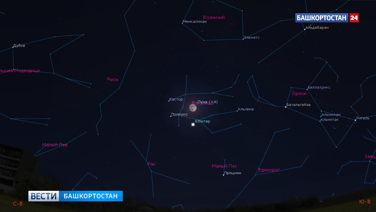    Жители Башкирии в ночь полнолуния 3 января смогут увидеть Юпитер
