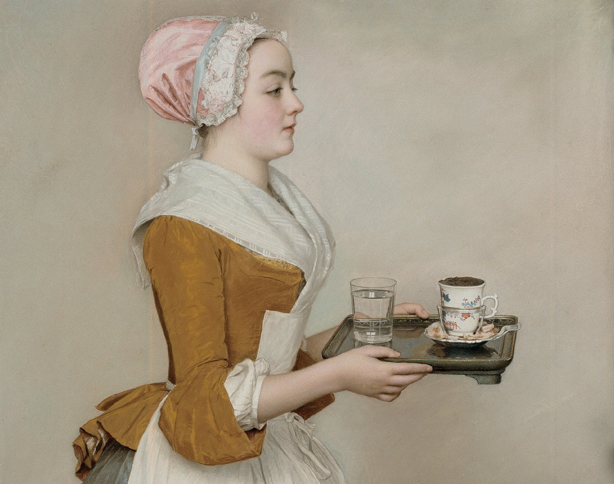 Жан-Этьен Лиотар – «Прекрасная Шоколадница» (деталь), примерно 1744 год, Галерея Старых Мастеров (Дрезден, Германия)