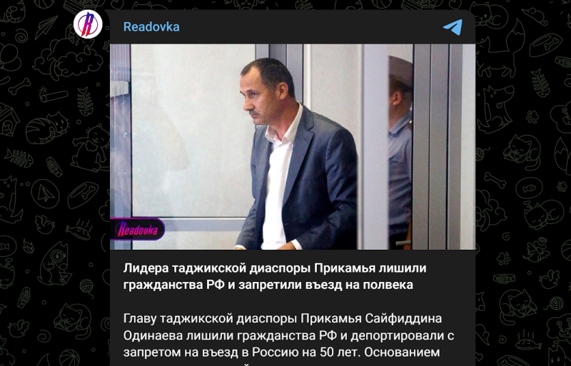    скриншот тг-канал Readovka