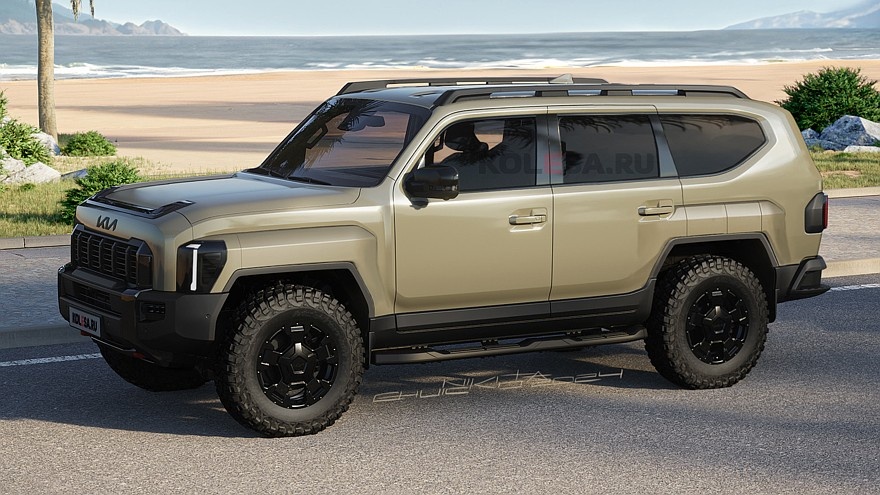    Рендер внедорожника на базе Kia Tasman