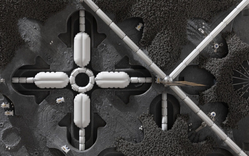 Предполагаемый внешний вид станции Lunar Habitat (вид сверху)