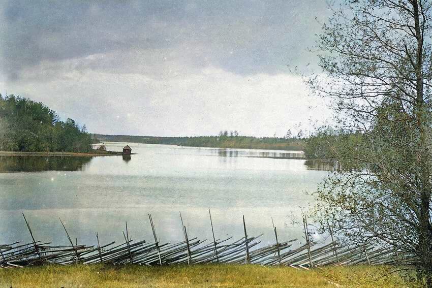 Раздолинское озеро. Вид на озеро со стороны Сосново (тогда - Рауту, Финляндия),1918