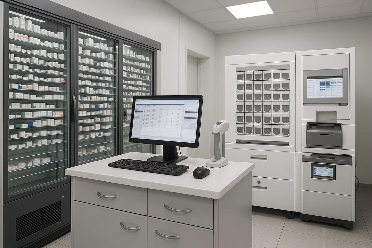 Аптека работает как высокотехнологичный объект: от холодильных установок для хранения термолабильных лекарственных средств до кассовых терминалов, сетевого оборудования, банкоматных модулей, серверов учёта и онлайн-систем взаимодействия с государственными сервисами.