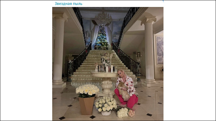    Почти скромненькая ёлочка Волочковой. Фото: ТГ-канал @starsdustpro