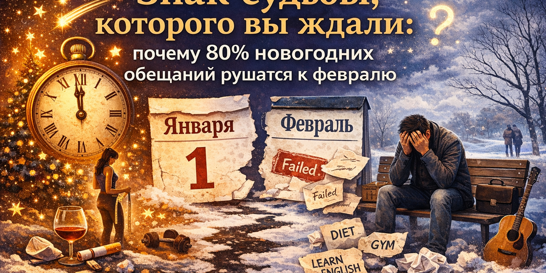 Знак судьбы, которого вы ждали: почему 80% новогодних обещаний рушатся к февралю