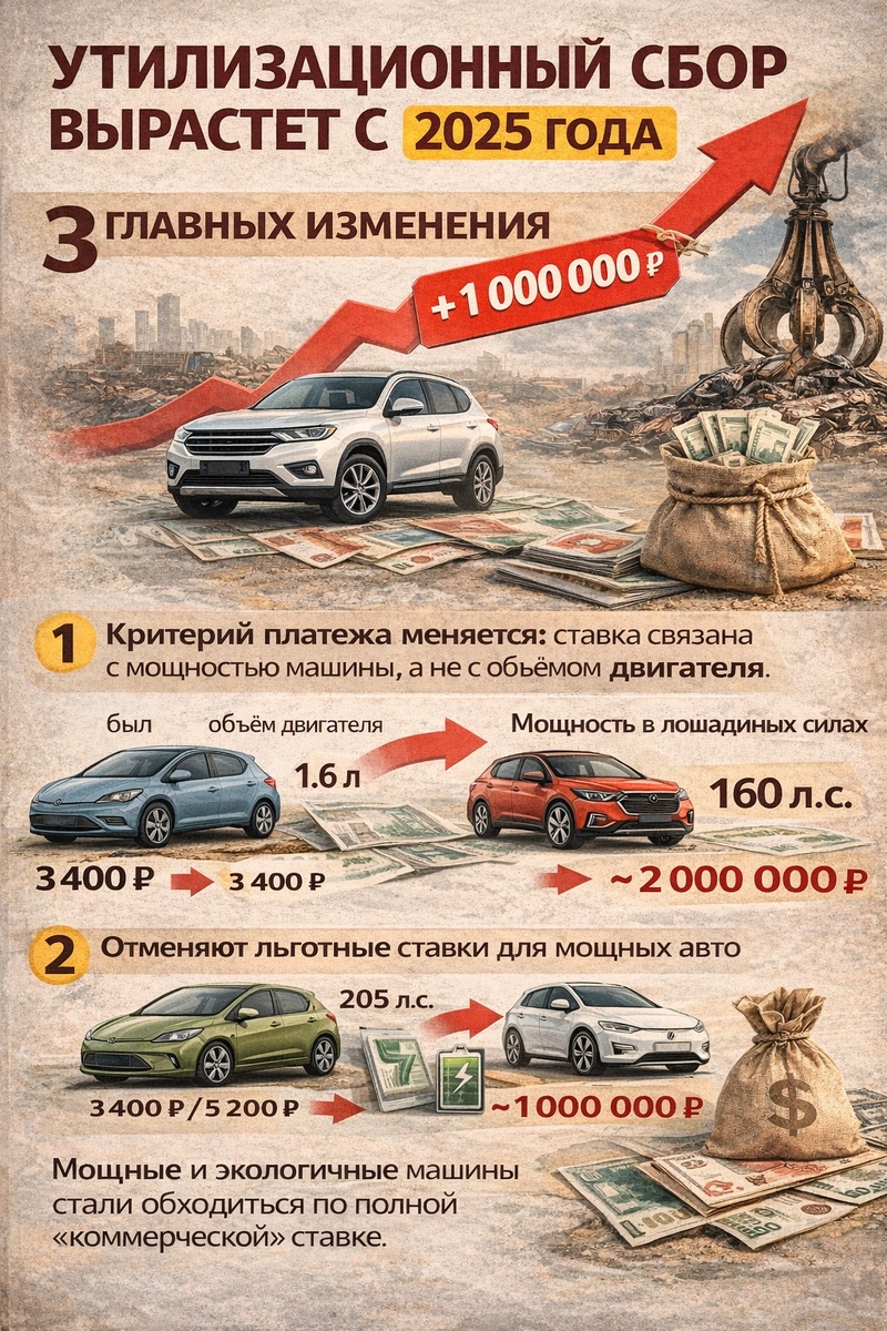 Итог: Реформа утильсбора — это не техническая поправка, а стратегический шаг, резко меняющий финансовую логику владения автомобилем. Основной удар пришёлся по массовому сегменту машин мощностью свыше 160 л.с. Теперь при выборе «лошадиные силы» стали одним из ключевых факторов, напрямую влияющих на стоимость владения.