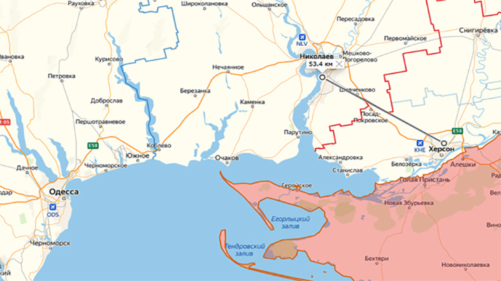    Освобождение Херсона практически неизбежно означает начало борьбы за Николаев. Скриншот: lostarmour.info