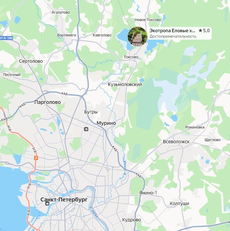 Токсово - это очень недалеко от северной окраины Питера. Сюда можно доехать по цене метро как от станции "Проспект Просвещения", так и от станции "Гражданский проспект"... Нам удобнее ездить по второму варианту (около 100 руб) или на машине. Около получаса, если без пробок.