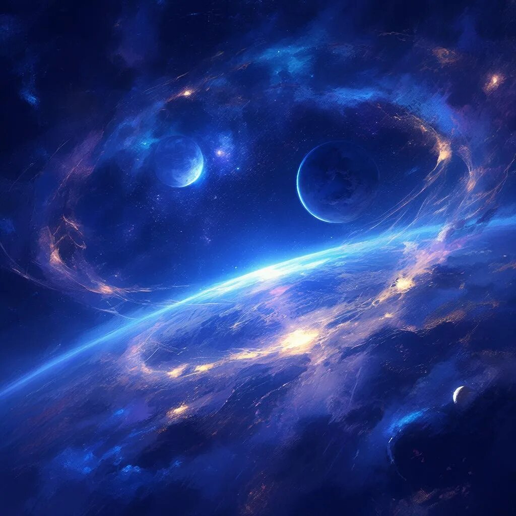 Планеты. Иллюстрация сгенерирована нейросетью