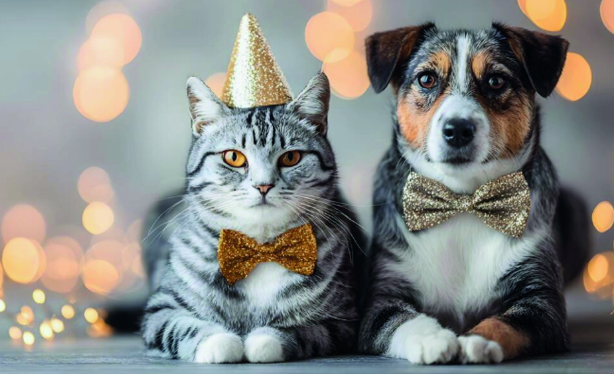 Что подарить на новый год кошке и собаке. Фото: Vecteezy.com, joel pardo palomino.