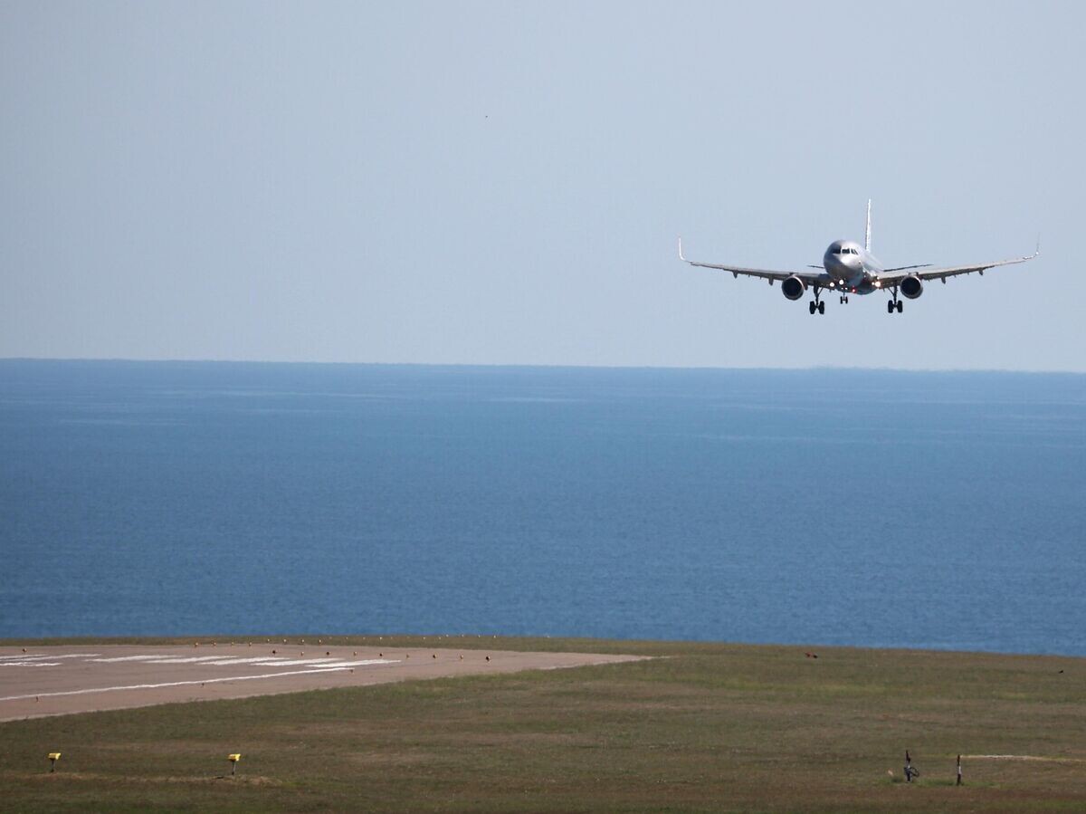   Самолет авиакомпании "Аэрофлот", совершающий рейс из Москвы, совершает посадку в аэропорту Геленджика© РИА Новости . Виталий Тимкив