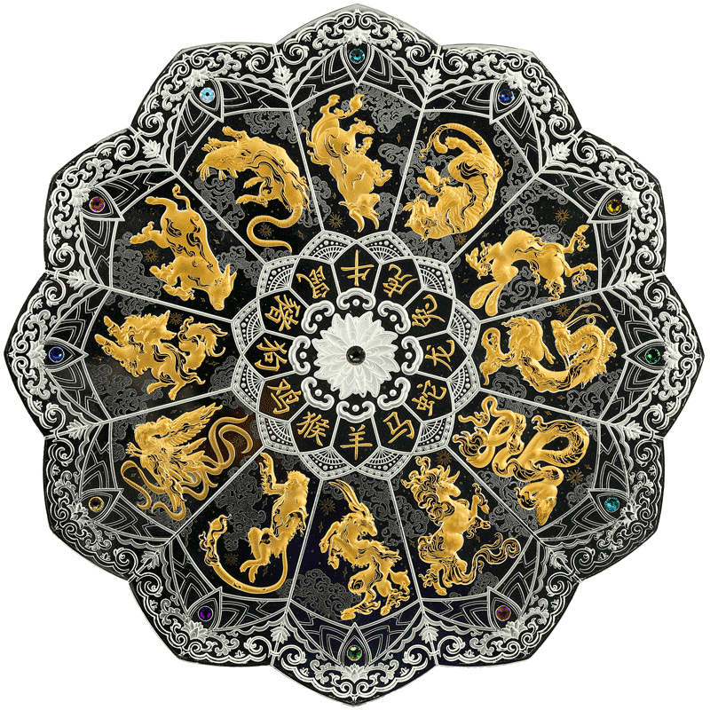 Монета Республики Беларусь - «Китайский календарь». Оборотная сторана. Фото: НБРБ. 