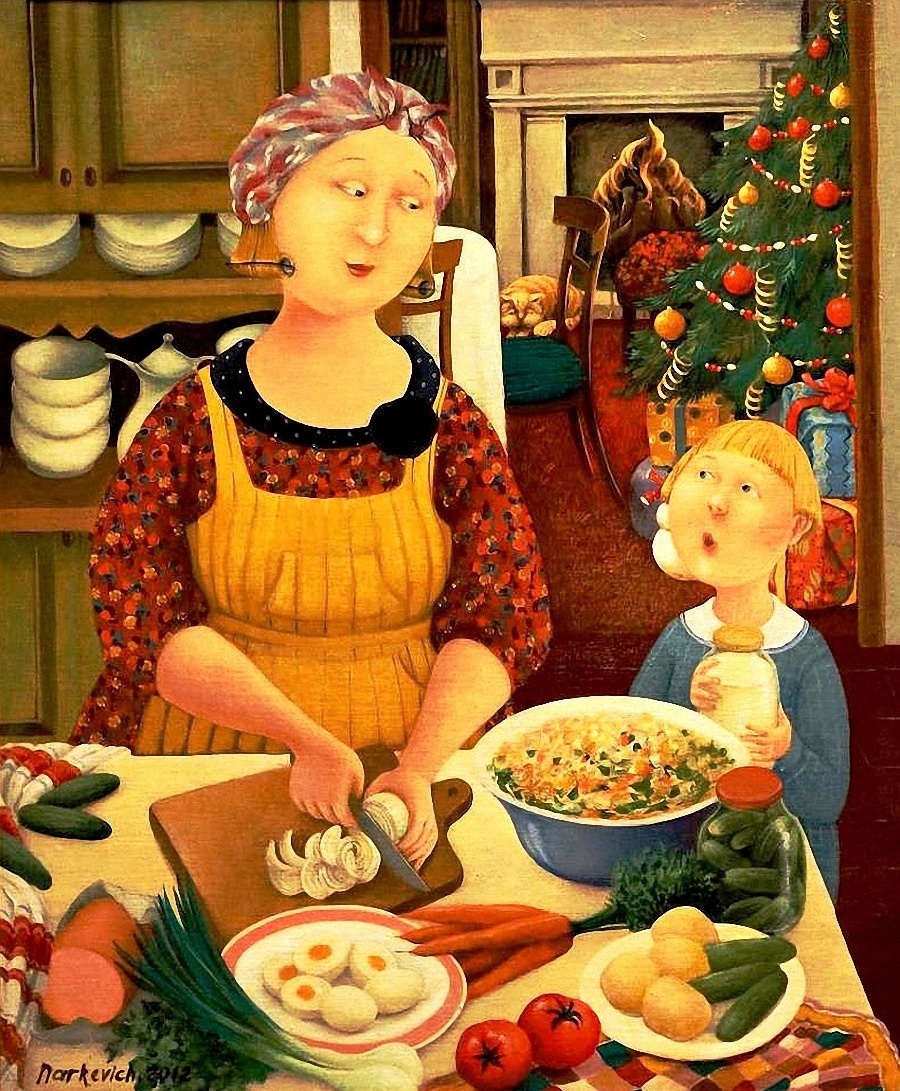 Художник Наркевич Елена  —  "Салат оливье". 2012.