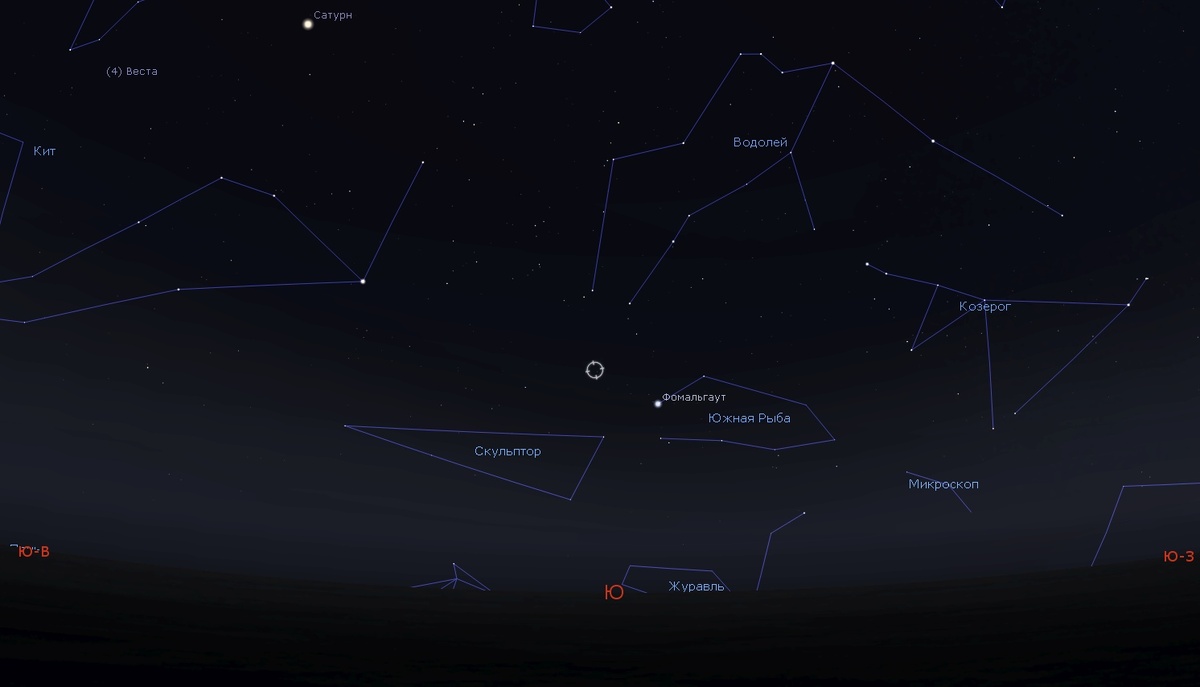 Положение PSR J2322−2650 на небе, изображение из открытых источников