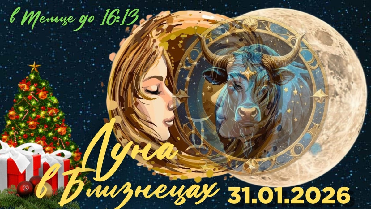 Новый год встречаем с Луной в Близнецах 