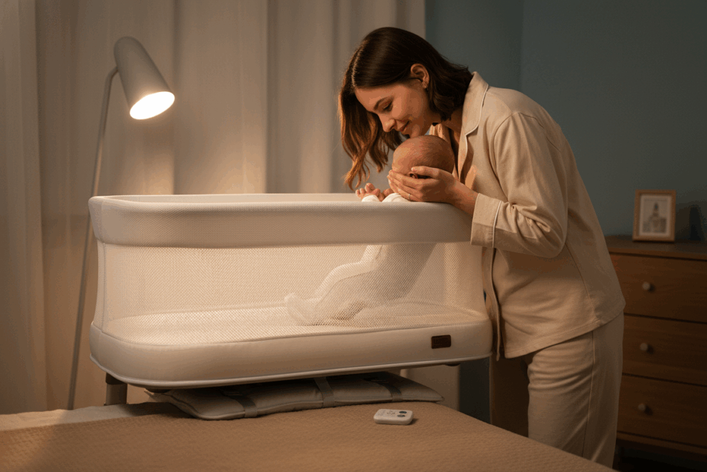    luchshie kompaktnye resheniya dlya ugolka novorozhdennogo v spalne roditeley s pravila bezopasnosti i udobstva nochnykh kormleniy Nuovita