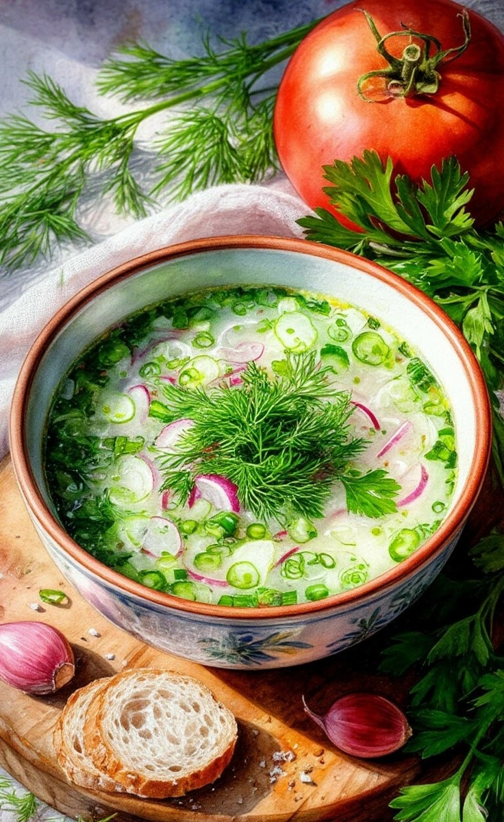 Вот такие вариации фото окрошки я взяла у других пользователей Шедеврума.