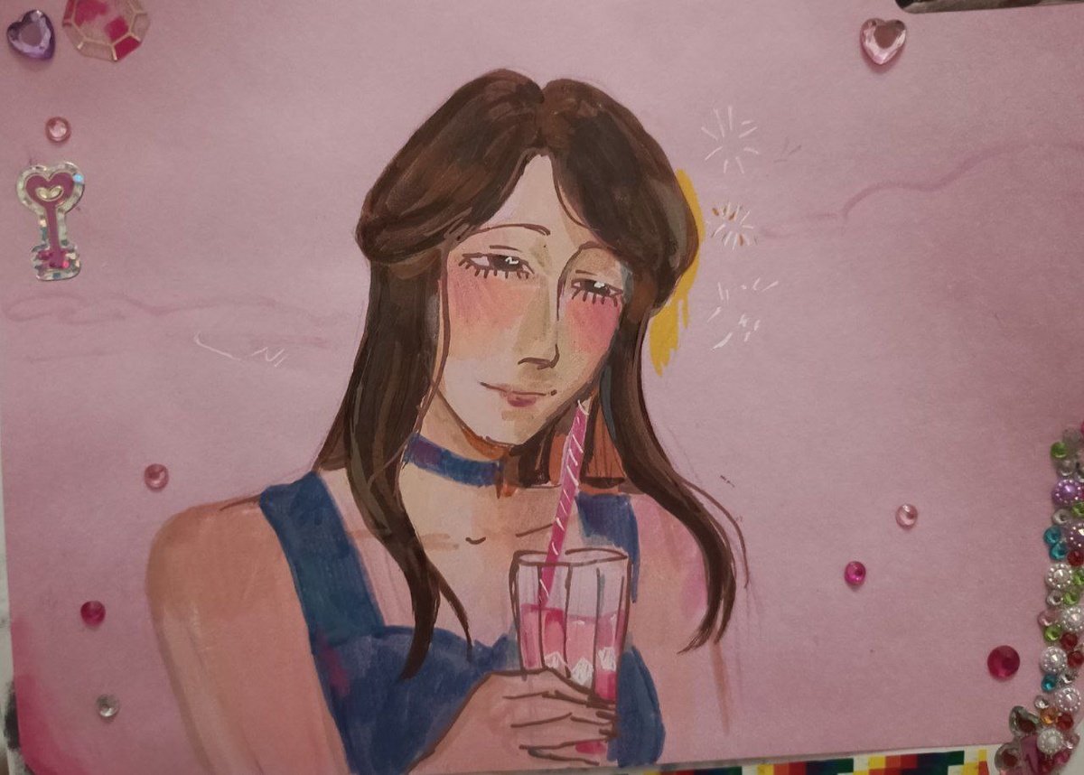 Рисунок дочки. С таким лицом я подвожу итоги 2025 года.