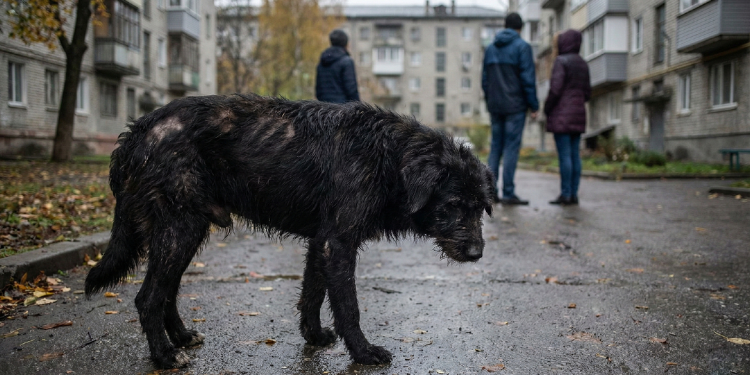 «Уведи ребенка, это чудовище!». Весь двор шарахался от черного пса, а он просто хотел пить.