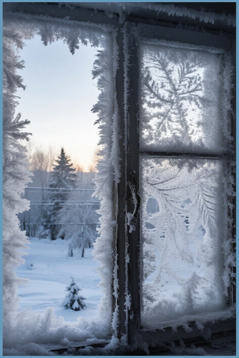 Декабрьский снег за окном