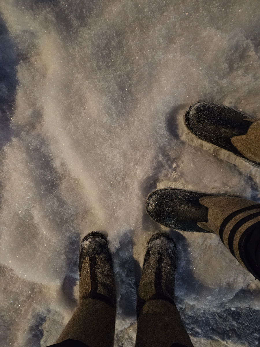 Подморозило, так что достали валенки на меху