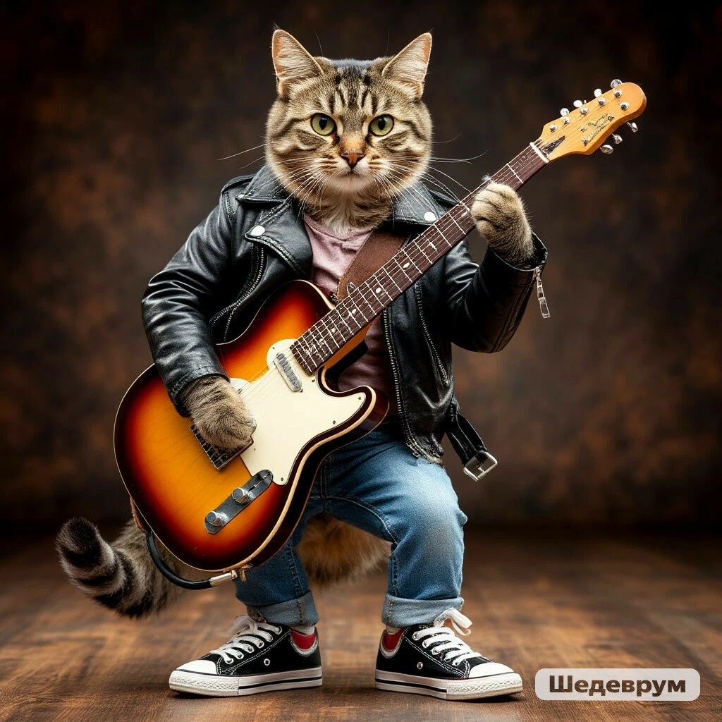 Котяра в кедах -один штука.Для антуражу.🤣