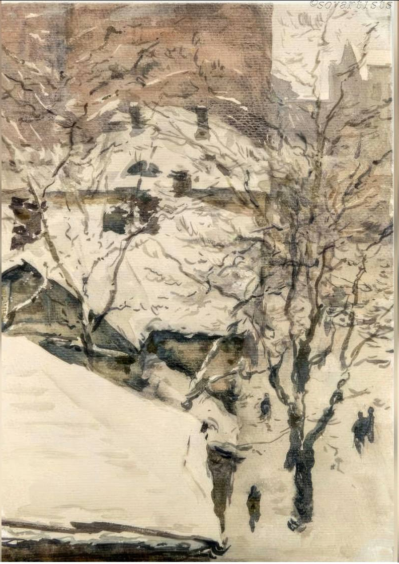 Николай Гришин. «Зима. Арбатские дворики». 1951