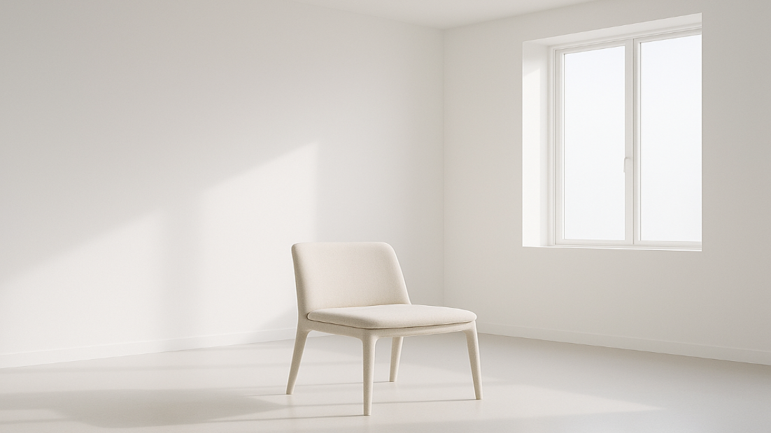 Пустая комната со стулом. Минимализм против спорадической покупки