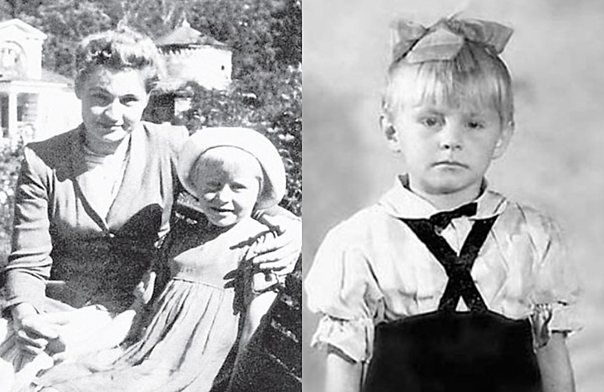 на фото Ангелина Вовк в детстве с мамой 