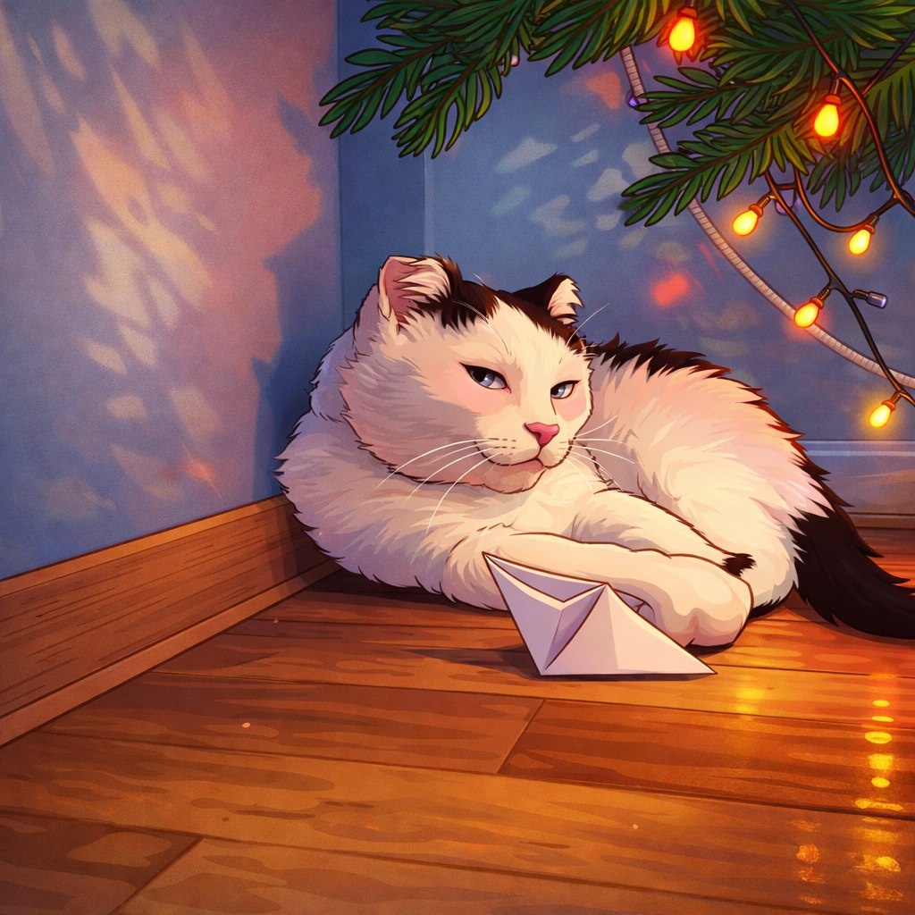 Кот Саша в свой последний новый год с нами