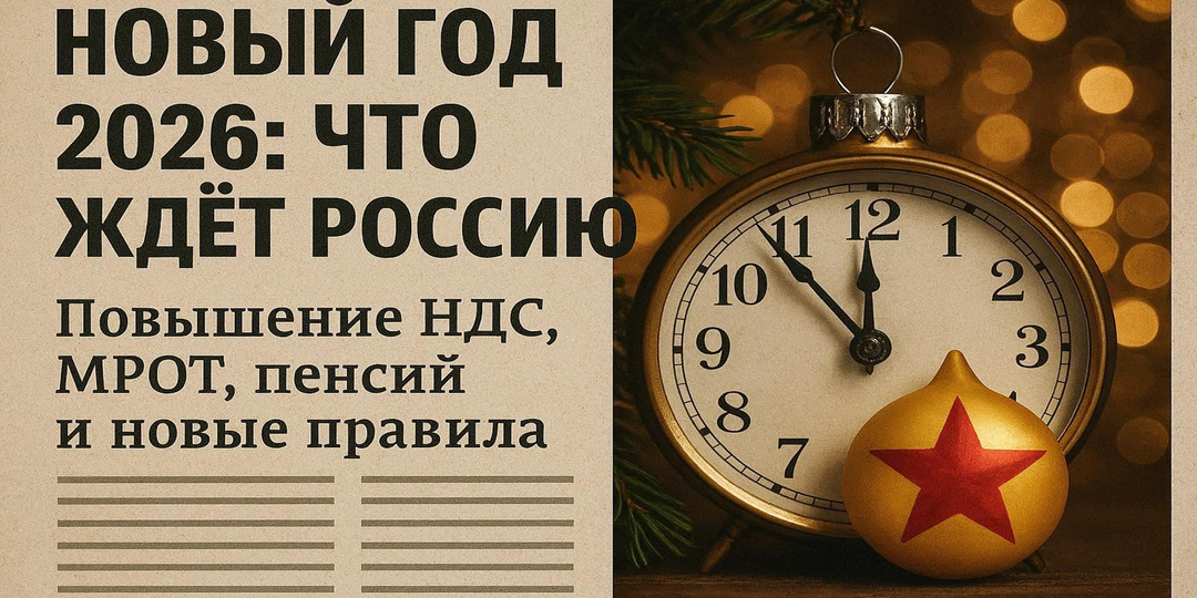 Новый 2026 год: что ждет Россию. Повышение НДС, МРОТ, пенсий и новые правила