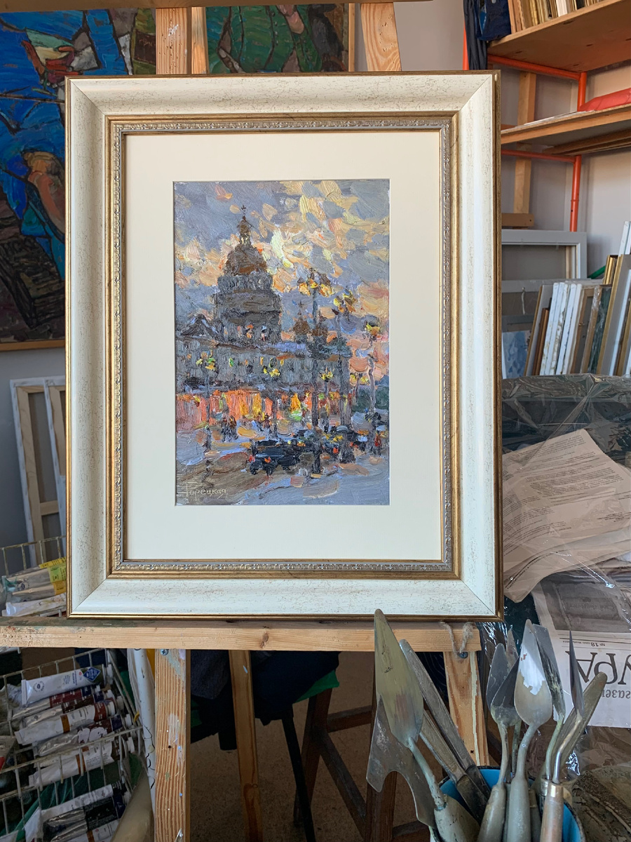 Полина Горецкая «Контражур» 2025, картон, масло 30х20