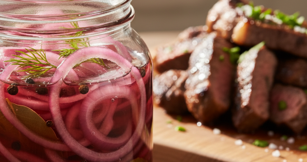 Добавляю один ингредиент, и лук становится розовым и сладким: мой проверенный способ маринования к мясу