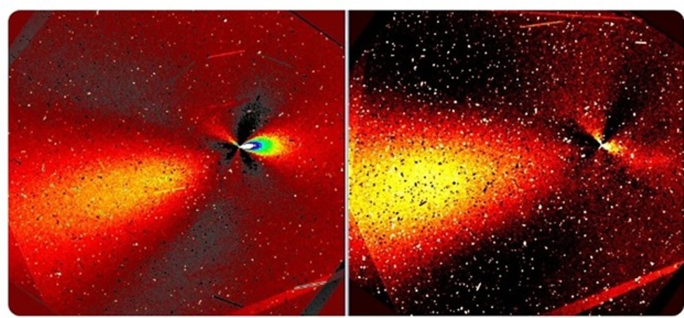 Изображение: NASA/ESA/STScI; 31/ATLAS выстреливает струями «вещества»