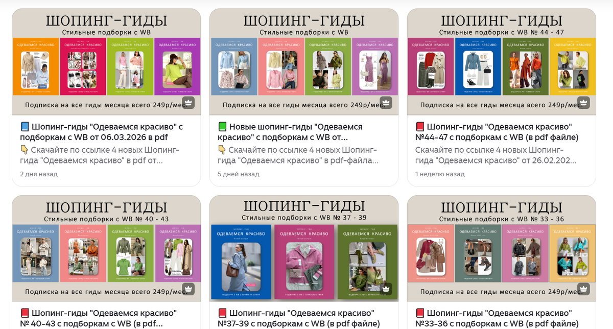 Вот как публикации с гидами выглядят в разделе Дзен-Премиум