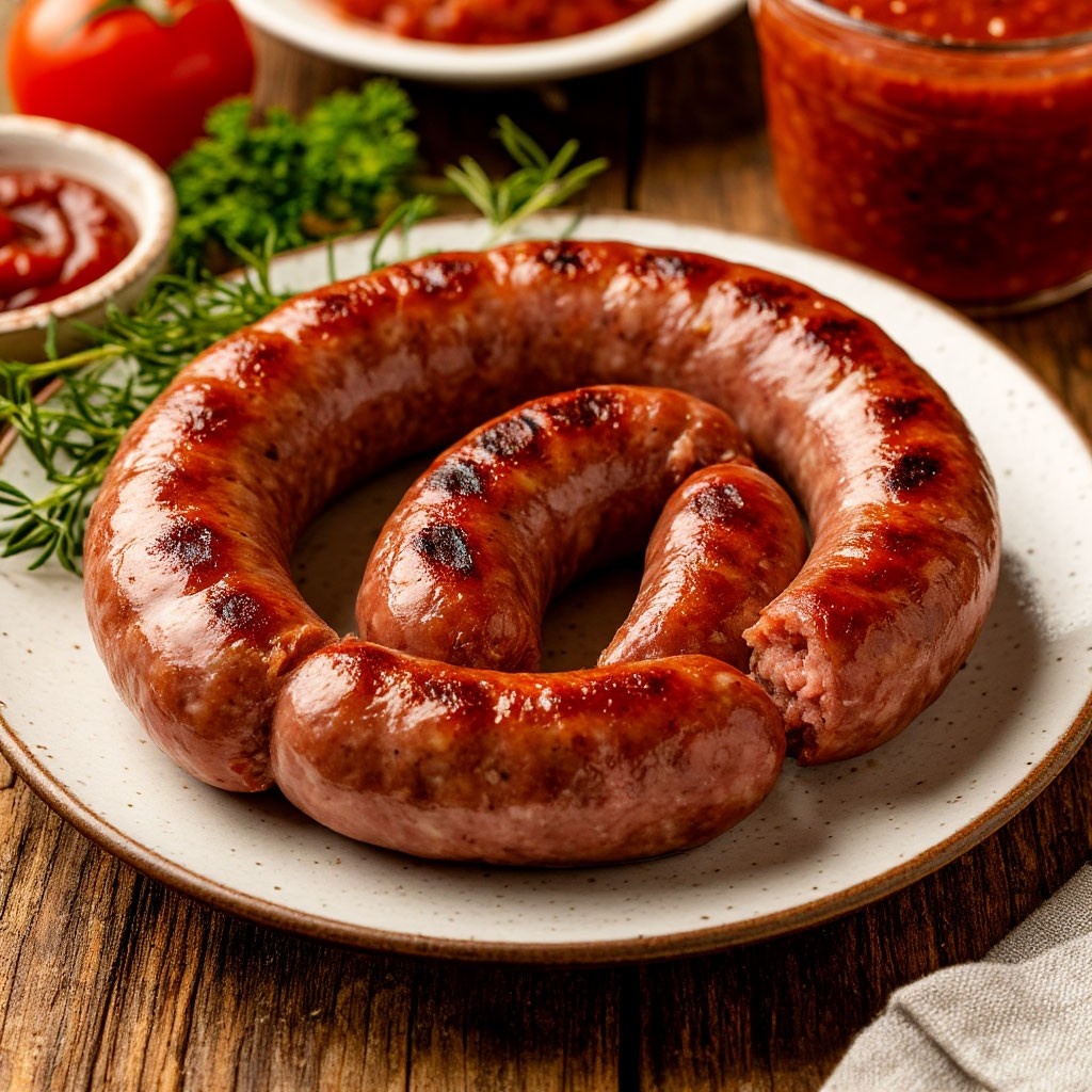 Домашние колбаски на гриле: