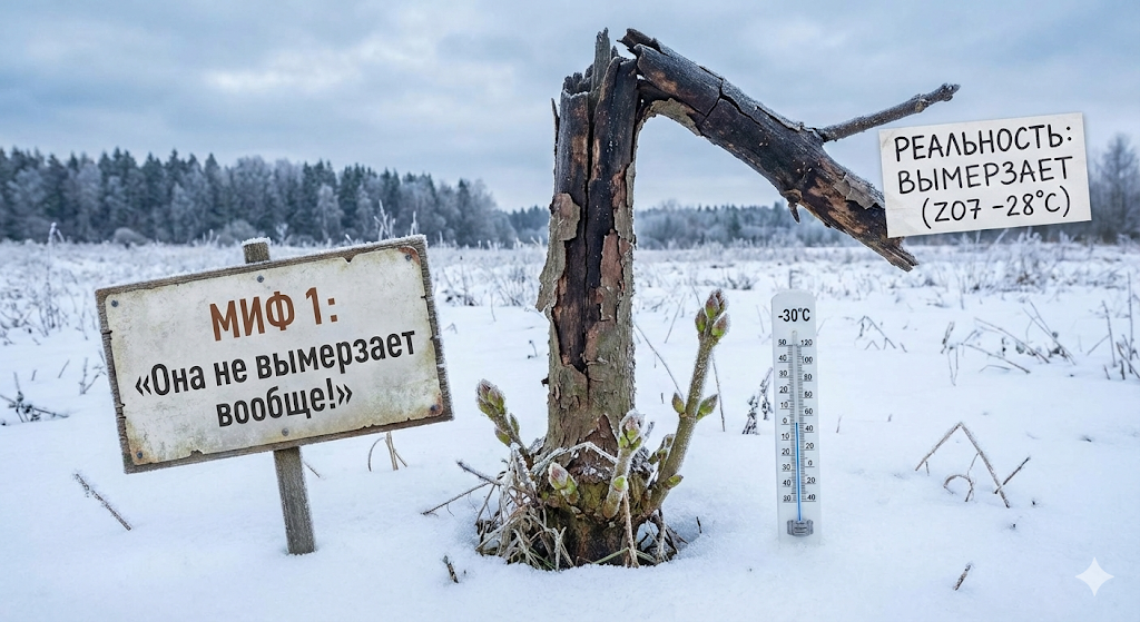                                  Миф 1. «Она не вымерзает вообще — даже в Сибири!»