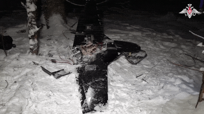    Украинский БПЛА "Чаклун-В", сбитый в ходе отражения террористической атаки киевского режима. Видео: Минобороны России