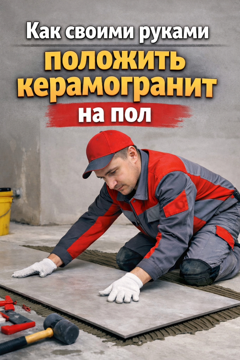 Укладываю керамогранит. 