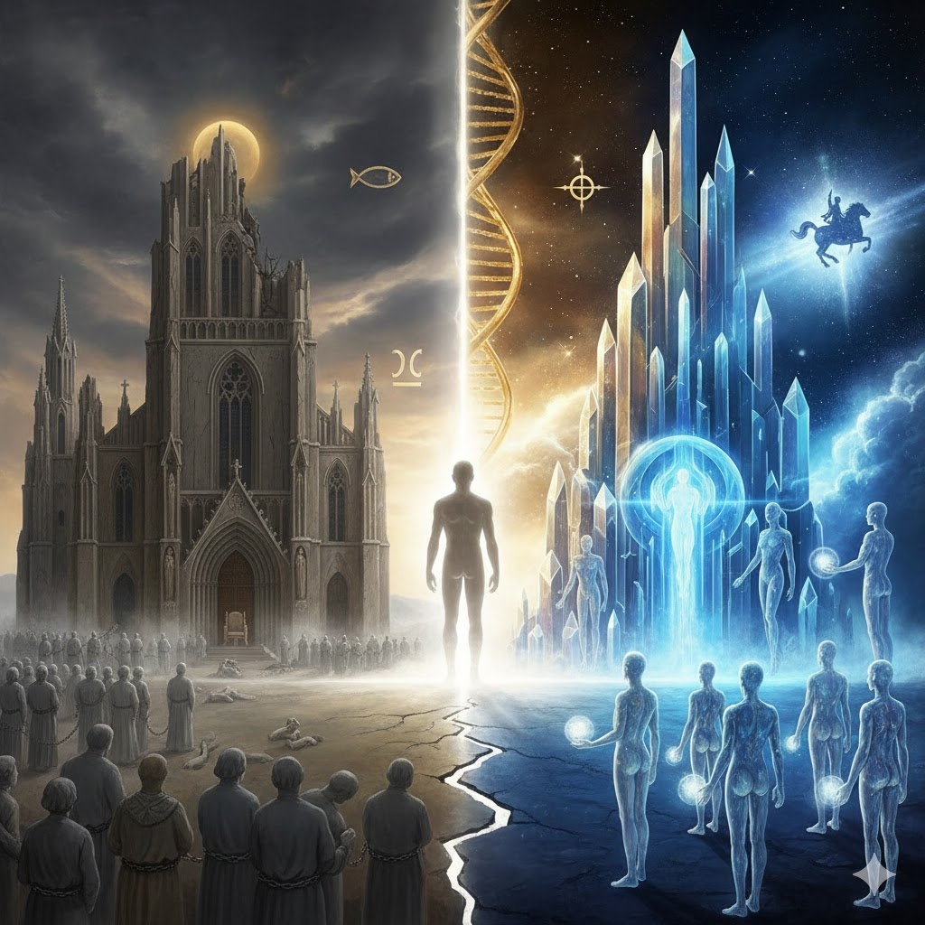 "Преодоление Инферно: Рождение Сверхчеловека", иллюстрация создана сетью Джемини