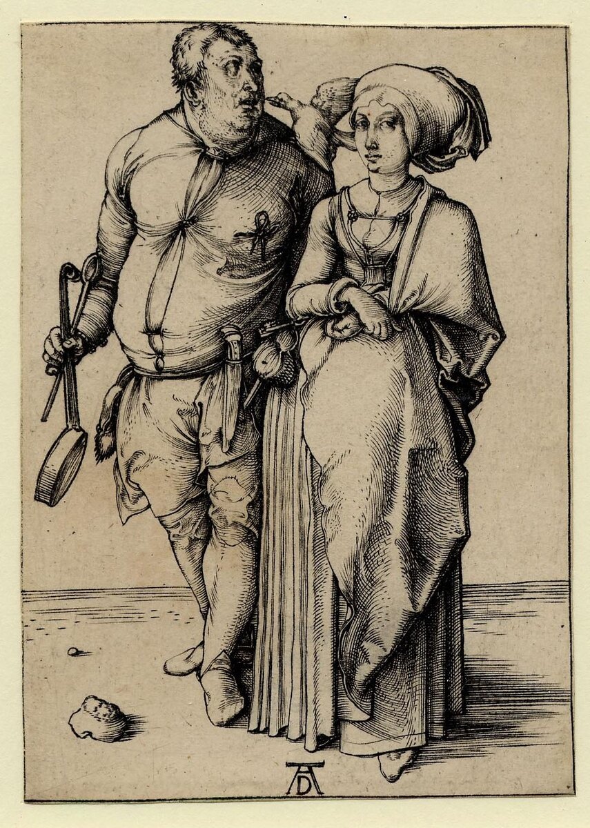 Мой любимый Альбрехт Дюрер. Повар и его жена. Иллюстрация гравюры с сайта https://www.britishmuseum.org