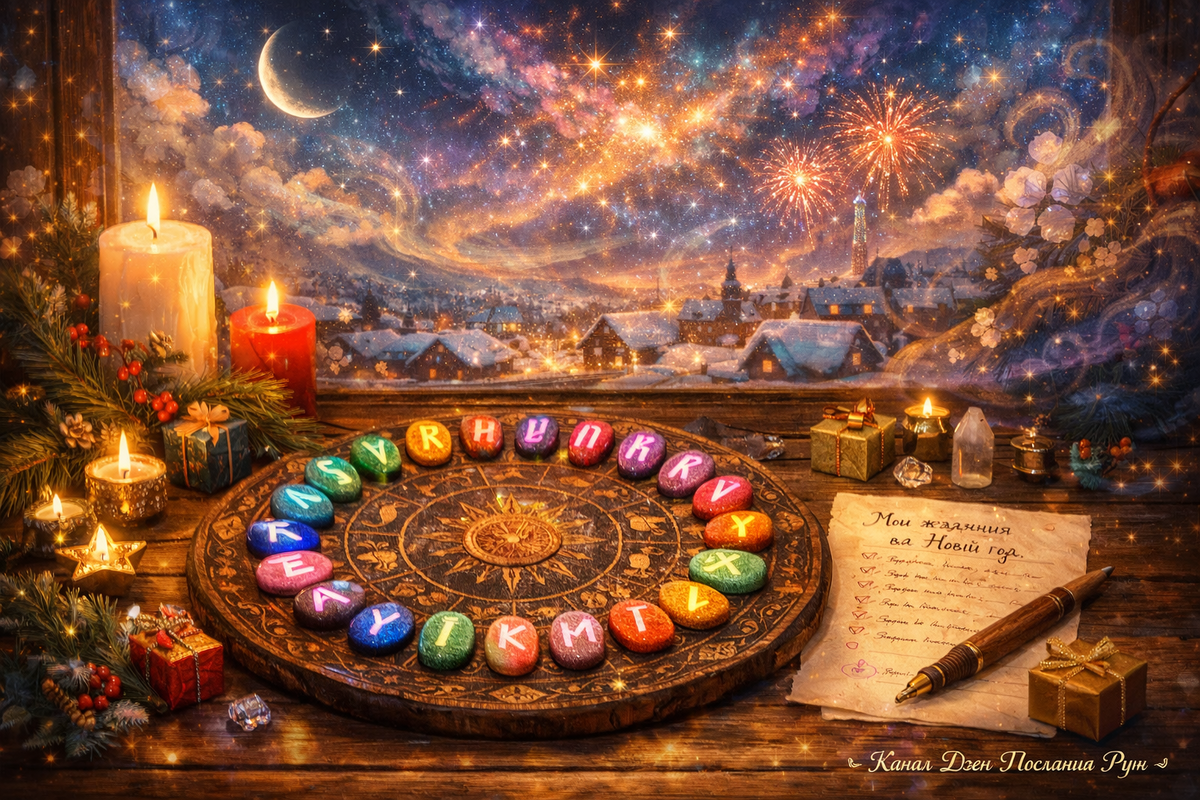 Рунический расклад на Новый год: круг из 24 рун, свечи и ваши желания. Хотите понять, что ждёт вас в деньгах, любви и здоровье? Откройте новогоднее гадание на рунах в статье канала «Послания Рун».