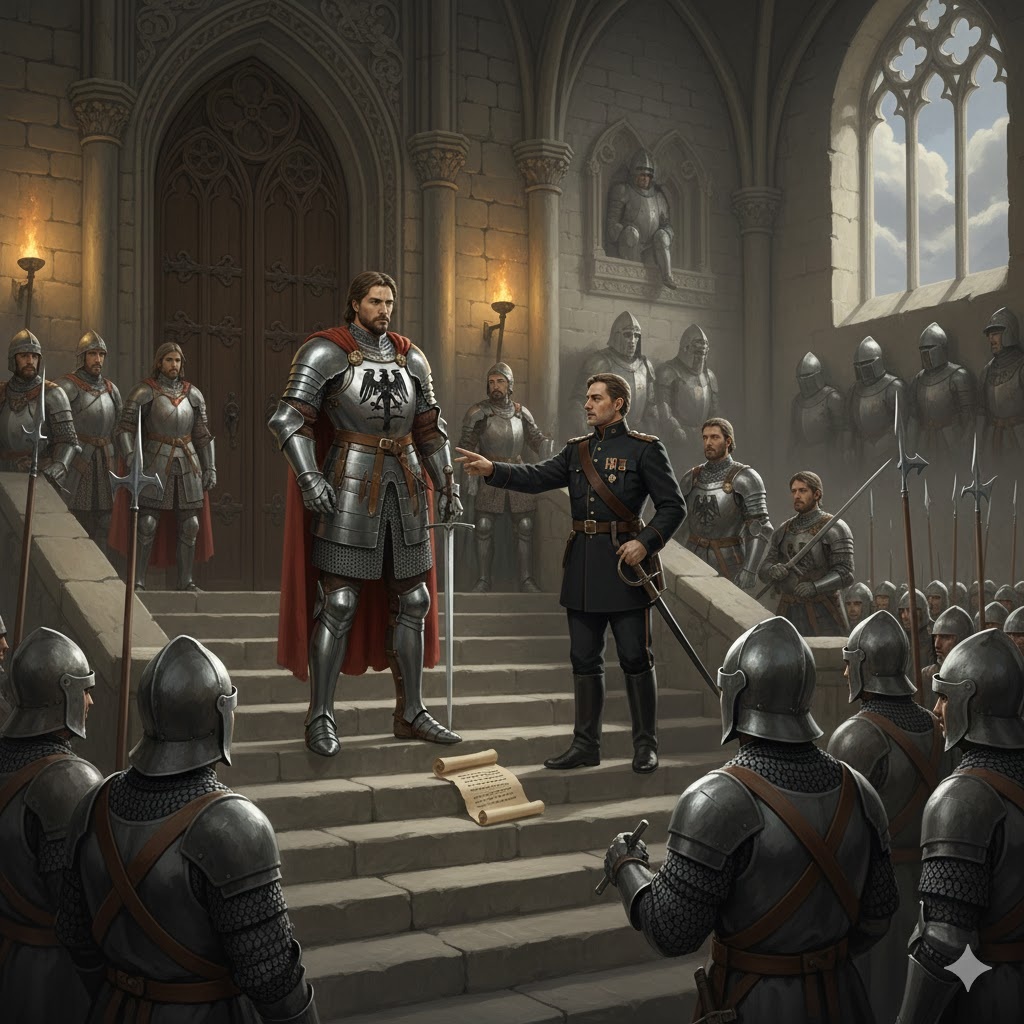 "Убирайтесь отсюда: Вызов инквизиции", иллюстрация создана сетью Джемини